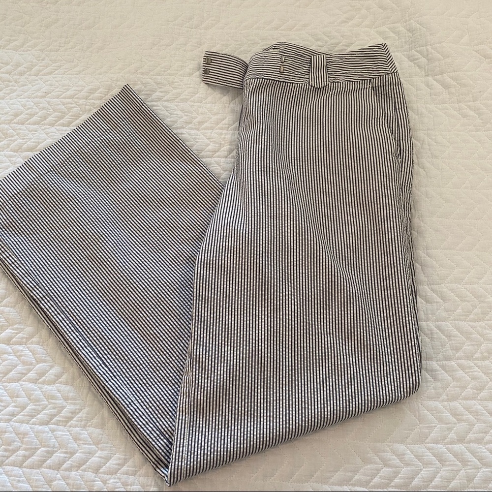 Loft Ann Taylor Seersucker wide leg pants